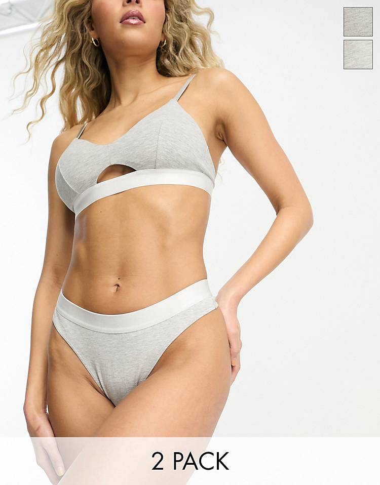 Lindex lingerie set in light gray